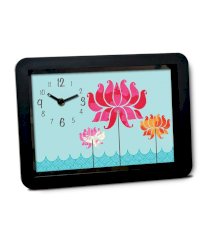 Bluegape Multicolour Plastic Lotus Table Clock