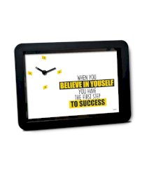 Bluegape Yellow And Gray Plastic Rajnikant Vs Cid Believe In Yourself Table Clock