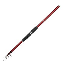 Metal Line Guide 5 Sections Telescopic Fishing Rod 2M Black Red