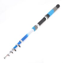 Portable 1.95M 6 Sections Telescopic Fishing Rod White Blue