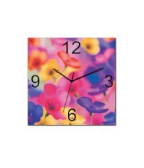 Gloob Wodden Colorful Flowers Wall Clock