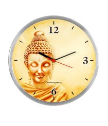Cosmosgalaxy Mystic Stainless Steel & Acrylic Sheet Round Wall Clock (Buddha In Meditation)