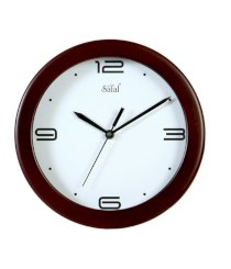 Safal Brown and White Wood Sleek Look Wall Clock