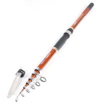 11.8Ft Extended Plastic Handle 7 Section Carbon Fibre Fishing Rod w Storage Bag