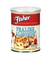 Fisher, Ice Cream Toppings, Crushed Almond Prailine, 6.5oz Can (Pack of 4)