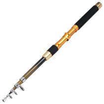 Gold Tone Black 1.8 Meters 5 Sections Telescopic Fishing Rod