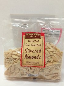 Trader Joe's Unsalted, Dry Toasted Slivered Almonds (Pack of 2)