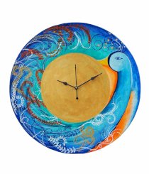Rangrage Multicolour Round Sauve Peacock Wooden Wall Clock