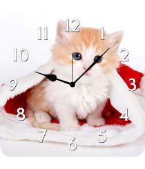 Furnishfantasy Santa Cat Wall Clock