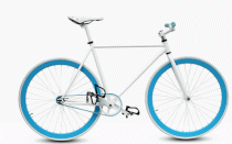 Xe đạp không phanh Fixed Gear White - Vành Blue
