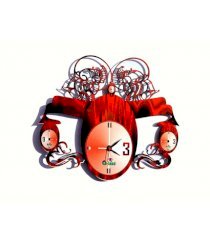 G-land Red Handcrafted Designer Wall Clock 04