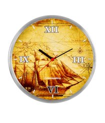 Cosmosgalaxy Mystic Stainless Steel & Acrylic Sheet Round Wall Clock (Great Ships)