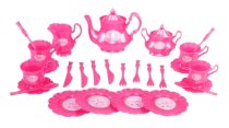 Princess Tea Party Set with Pink Tea Pots and Kitchen Utensils (29 pcs)