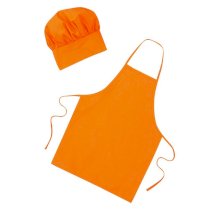 Child Orange Chef Apron & Hat Small