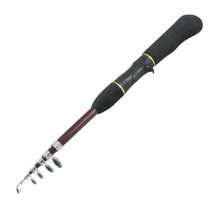 Nonslip Handle 1.7M 6 Sections Telescopic Fishing Pole Black Burgundy