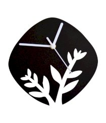 Blacksmith Flowers Black Wall Clock