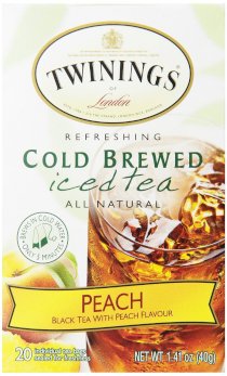 Twinings of London Cold Brew Teabags, Peach, 1.41 Ounce (Pack of 6)