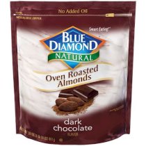 Blue Diamond, Naturals, Oven Roasted Dark Chocolate Almonds, 30oz Bag (Pack of 2)