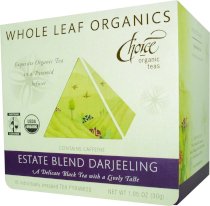 Choice Organic Whole Leaf Organics Estate Blend Darjeeling Tea Pyramids, 15-Count, 1.05-Ounce Boxes (Pack of 3)
