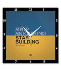 Bluegape Start Building Quote Wall Clock