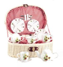 Ladybug 19 Pc. Kids Tea Set For Two in Basket