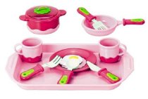 Pink Kitchen Pretend and Play Cookware Playset for Kids (12 pieces)