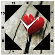  Amore Red Heart 107616 Analog Wall Clock (Multicolor) 