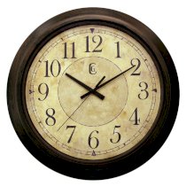  Geneva 14-Inch Plastic Decorative Wall Clock, Brown
