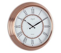  Opal Antique Copper Plated Case Round Dial Clock with Roman Numerals