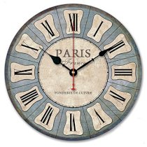  iCasso 12" Euro Paris Country Antique Design Wooden Wall Clock Wooden Wall Art Decor
