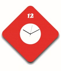 Basement Bazaar Red And White Exquisite Wall Clock