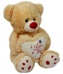 Dhoom Soft Toys Teddy Bear Beige With Love You Caption- 18inches