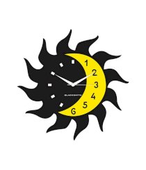 Blacksmith Black Laminated Aluminium Sun Moon Wall Clock