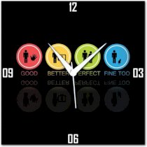  Amore Good Better Perfect Analog Wall Clock (Multicolor) 