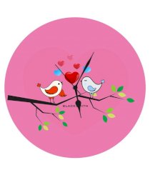 Blacksmith Pink Love Birds Wall Clock