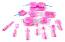 Small Chef Helper Pretend Play Toy Kitchen Play Set w/ Stove, Pot, Pans, Colander, Utensils