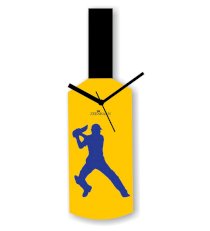 Cricket Master Blaster Style Wall Clock Yellow, Blue and Black