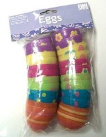 12 Plastic Eggs Multiple Colors and Patterns