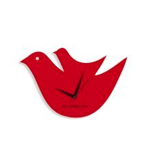 Blacksmith Red Laminated Aluminium Two Flying Birds Wall Clock