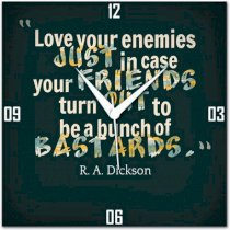  Amore Love Your Enemies Analog Wall Clock (Blue) 
