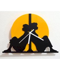 Blacksmith Do you want to build a snowman! Black & Yellow Silhouette Wall Clock