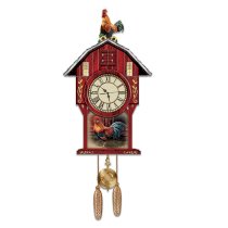 Barnyard Strut Rooster Art Cuckoo Clock by The Bradford Exchange