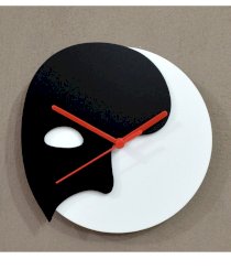 Blacksmith Phantom of the Opera Mask Black & White Silhouette Wall Clock