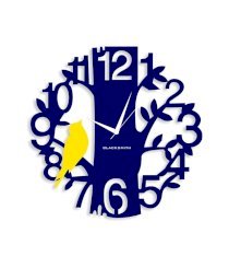 Blacksmith Yellow & Blue Laminated Aluminium Sparrow On Tree Wall Clock