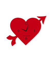 Blacksmith Red Laminated Aluminium Love Struck Heart Wall Clock