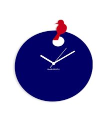 Blacksmith Blue & Red Laminated Aluminium Cute Bird Wall Clock