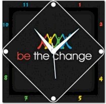  Amore Be The Change 107464 Analog Wall Clock (Black) 