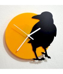 Blacksmith Crow Black & Yellow Silhouette Wall Clock