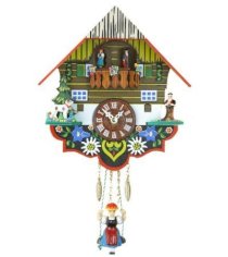 Black Forest Clock Black Forest House, turning dancers, incl. batterie TU 263 SQ