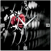  Amore Red Rose Analog Wall Clock (Multicolor) 